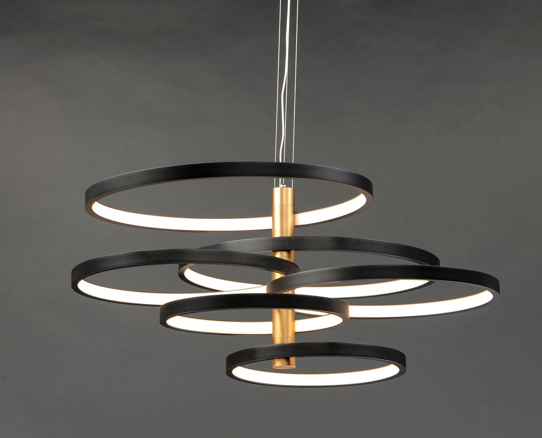 ET2 - E24327-BKGLD - LED Pendant - Hoopla - Black / Gold