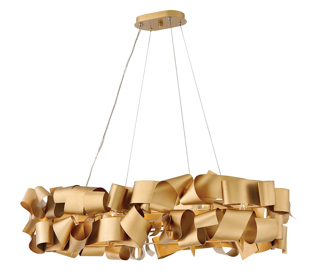 Delfina LED Linear Chandelier in Deluxe Gold - available from The Lighting Shoppe, trusted by Canadian homeowners