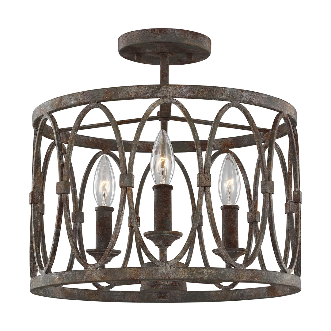 Patrice Three Light Semi-Flush Mount in Deep Abyss - available from The Lighting Shoppe, trusted by Canadian homeowners