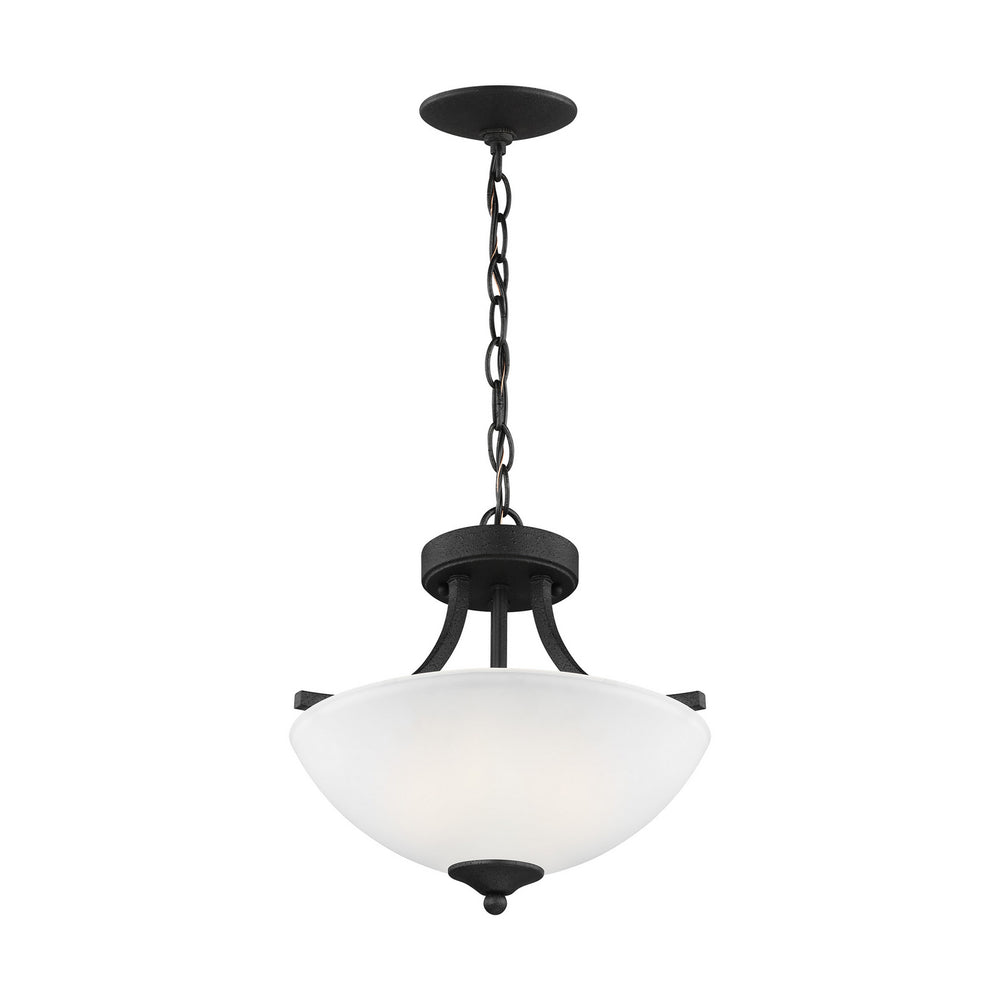 Generation Lighting Canada - 7716502-112 - Two Light Semi-Flush Convertible Pendant - Geary - Midnight Black