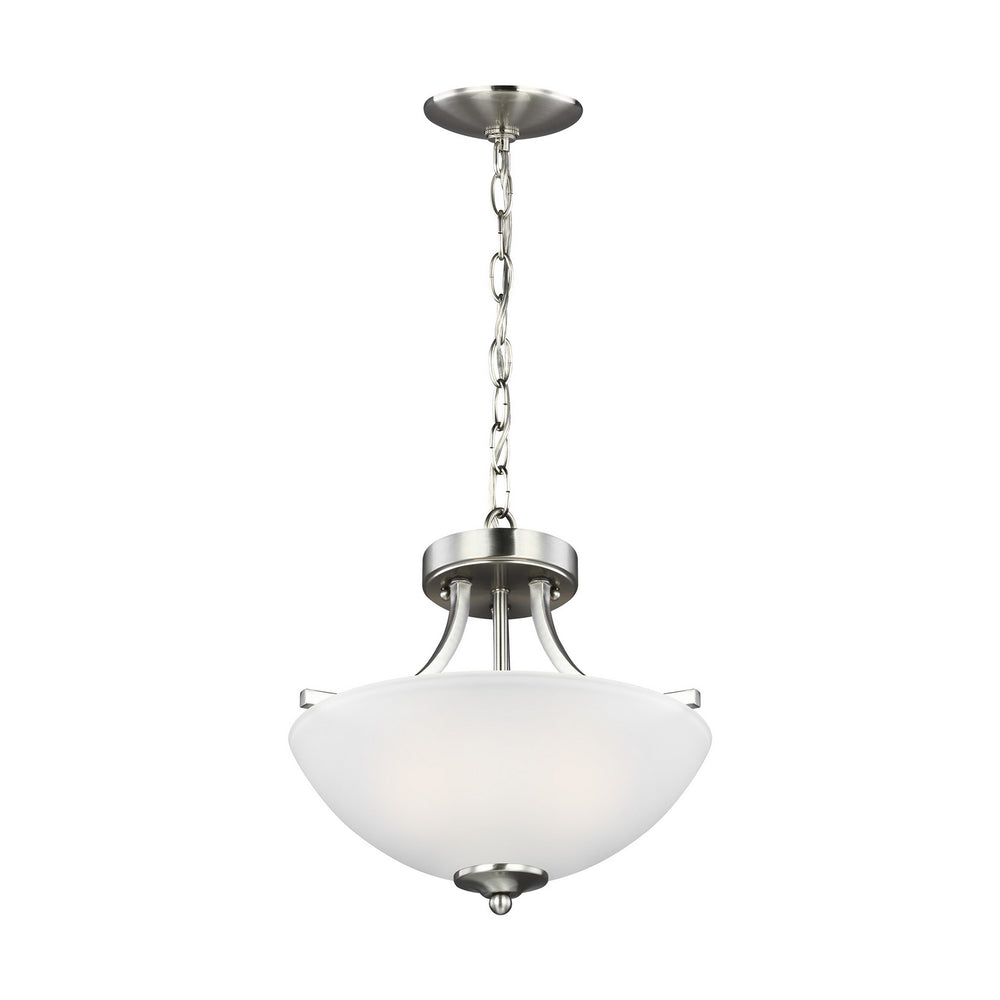 Generation Lighting Canada - 7716502-962 - Two Light Semi-Flush Convertible Pendant - Geary - Brushed Nickel