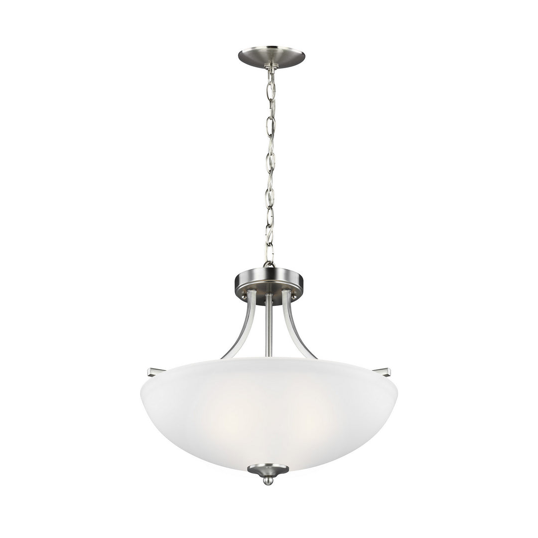 Generation Lighting Canada - 7716503-962 - Three Light Semi-Flush Convertible Pendant - Geary - Brushed Nickel