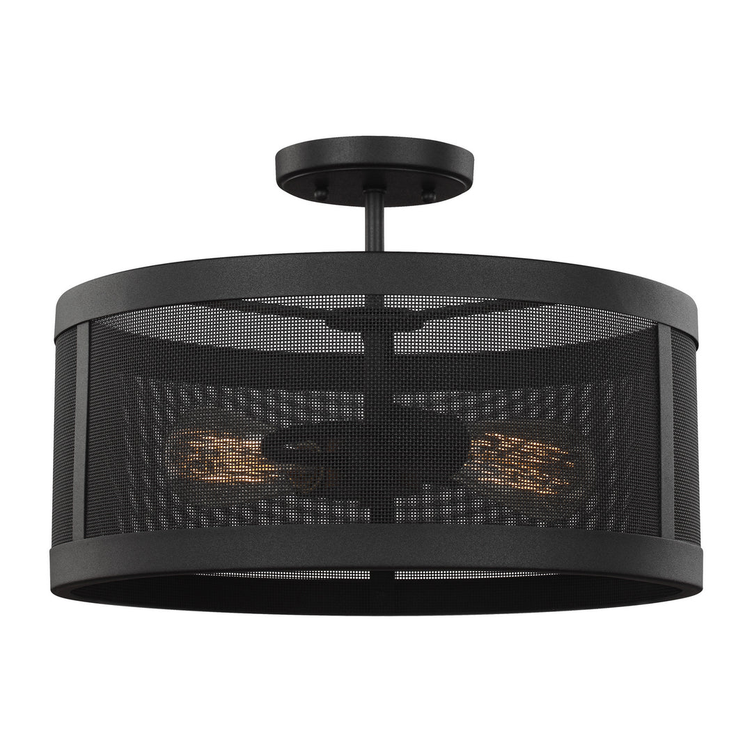 Visual Comfort Studio Canada - 7728502-12 - Two Light Semi-Flush Convertible Pendant - Gereon - Black