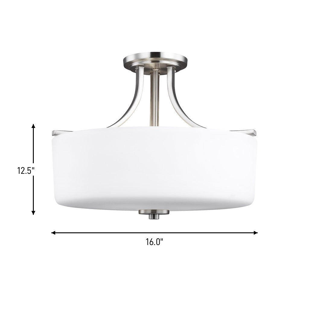 Generation Lighting Canada - 7728803-962 - Three Light Semi-Flush Mount - Canfield - Brushed Nickel