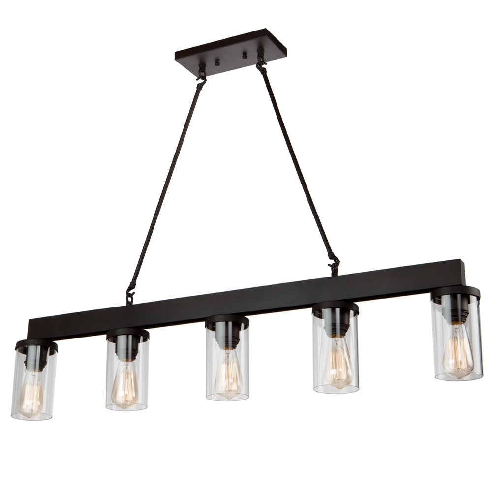 Menlo Park Five Light Island Pendant in Oil Rubbed Bronze - available from The Lighting Shoppe, trusted by Canadian homeowners