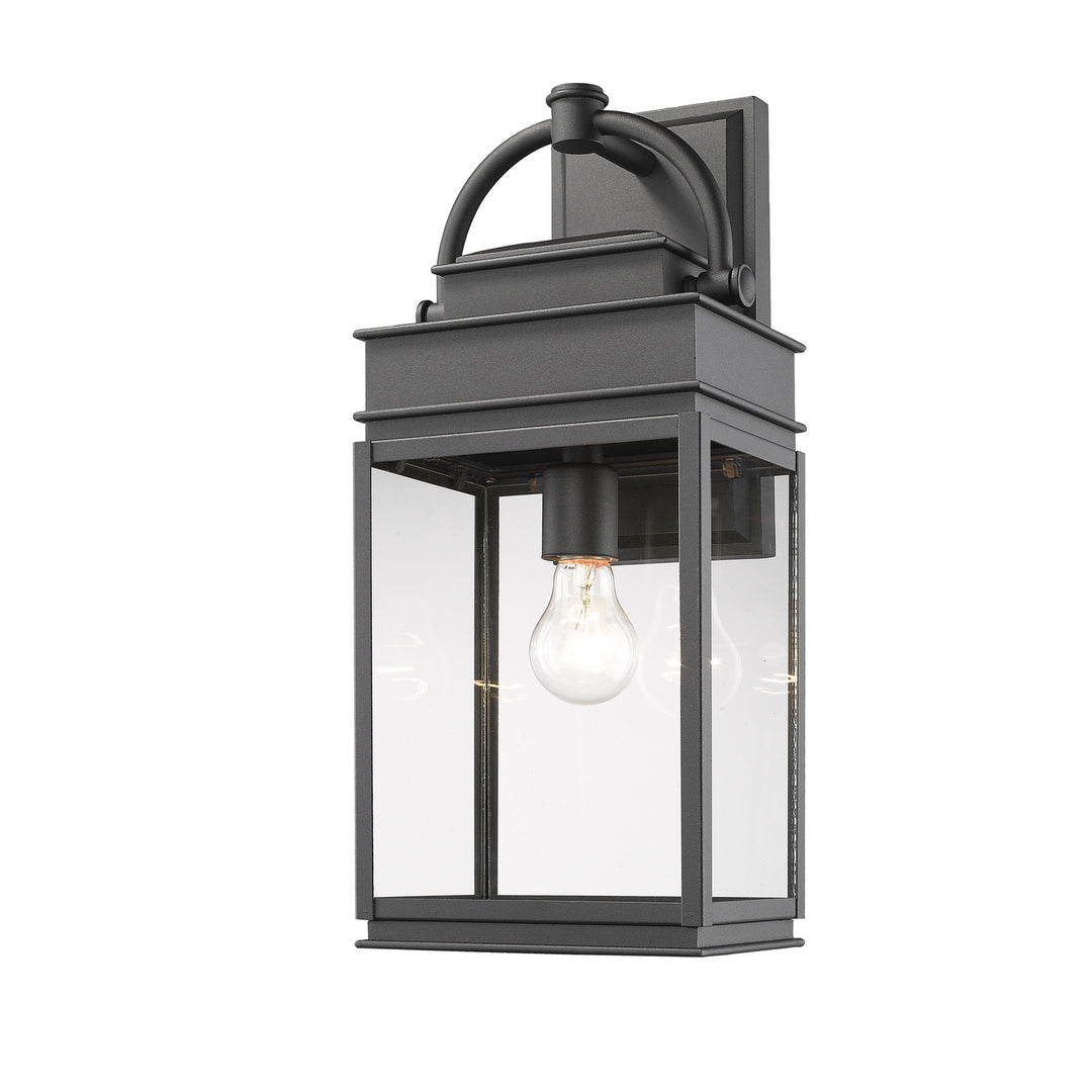 Fulton One Light Outdoor Wall Mount in Black - available from The Lighting Shoppe, trusted by Canadian homeowners