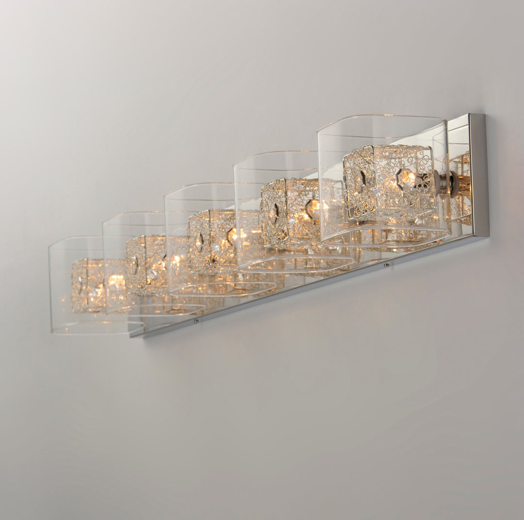 ET2 - E22835-18SVPC - Five Light Bath Vanity - Gem - Polished Chrome