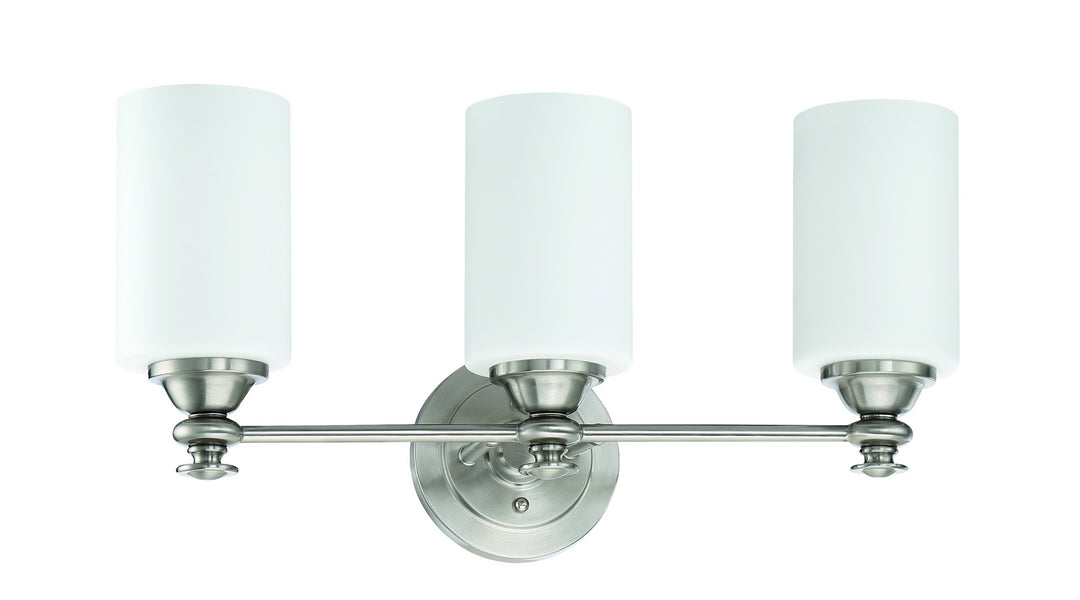 Dardyn Three Light Vanity in Brushed Polished Nickel - available from The Lighting Shoppe, trusted by Canadian homeowners