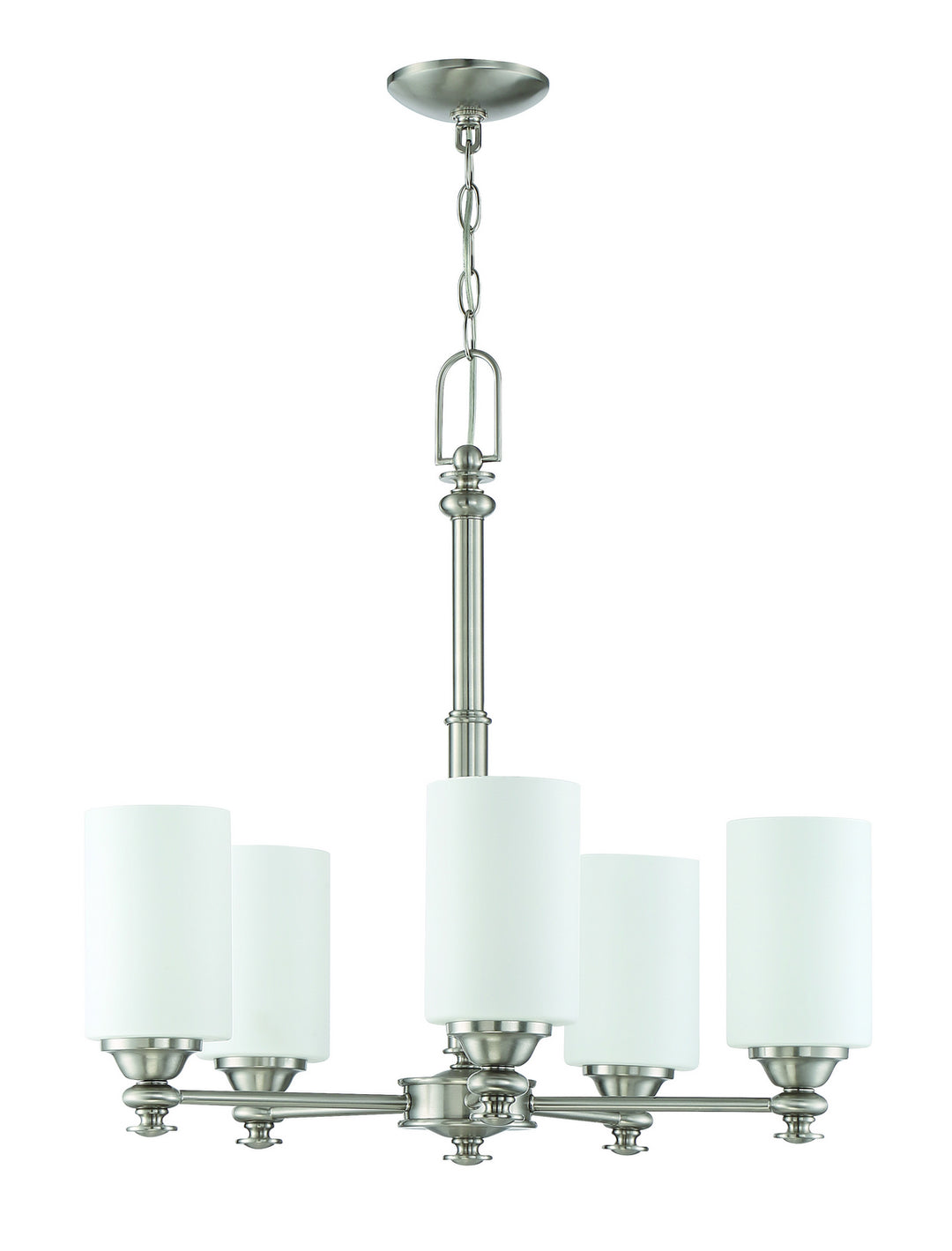 Dardyn Five Light Chandelier in Brushed Polished Nickel - available from The Lighting Shoppe, trusted by Canadian homeowners