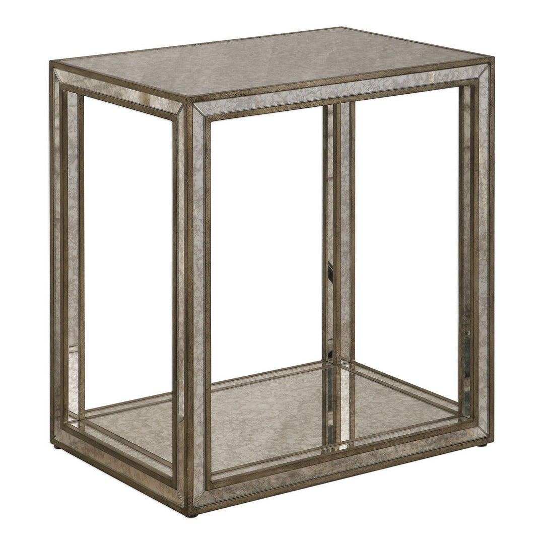 Julie End Table in Burnished Antique Gold - available from The Lighting Shoppe, trusted by Canadian homeowners