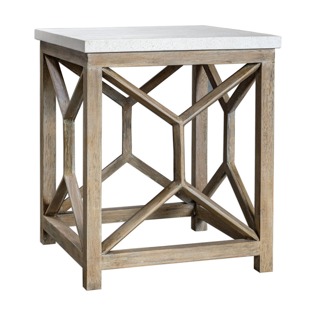 Catali End Table in Natural Stone - available from The Lighting Shoppe, trusted by Canadian homeowners