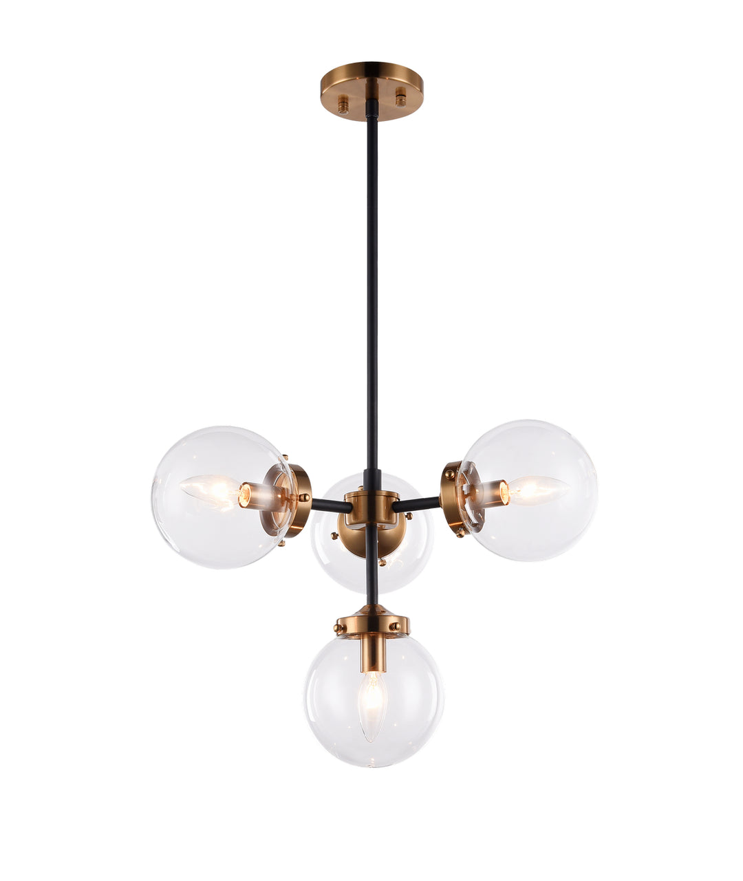 Maru Four Light Pendant in Aged Gold Brass - available from The Lighting Shoppe, trusted by Canadian homeowners