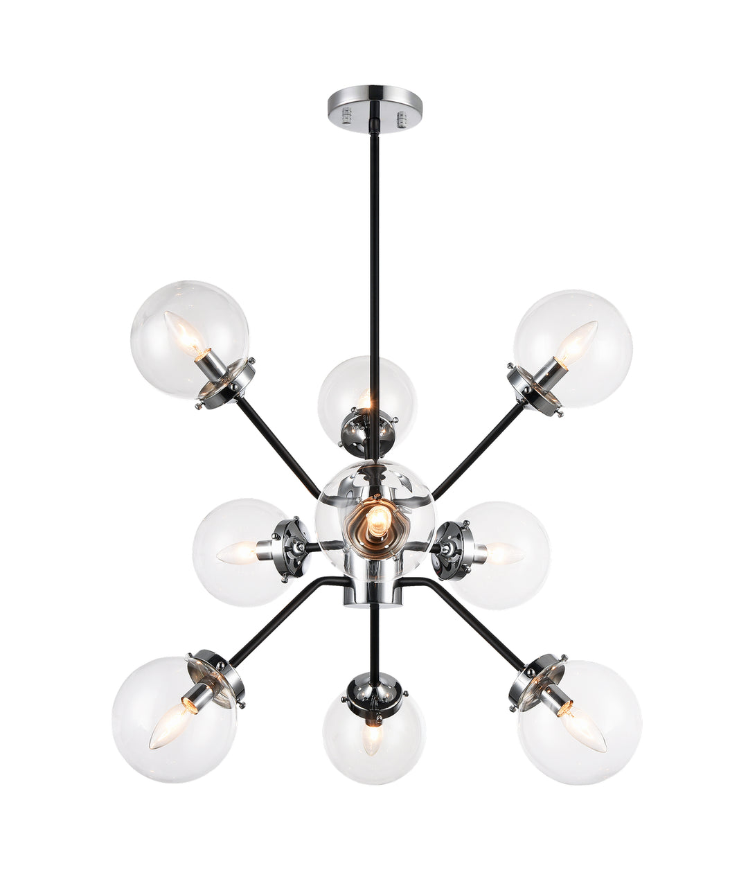 Maru Nine Light Chandelier in Chrome - available from The Lighting Shoppe, trusted by Canadian homeowners