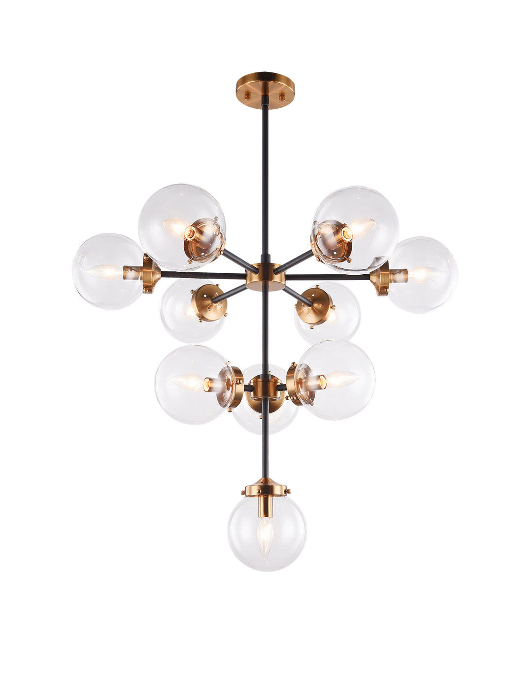 Maru Ten Light Chandelier in Aged Gold Brass - available from The Lighting Shoppe, trusted by Canadian homeowners