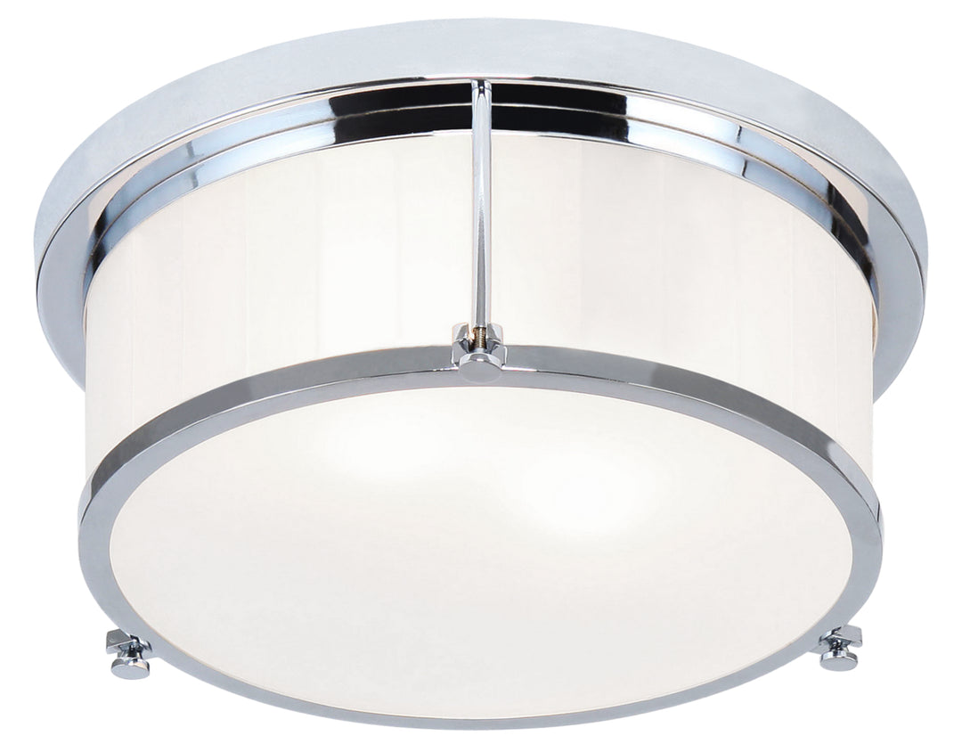 Caisse Claire Two Light Flush Mount in Chrome - available from The Lighting Shoppe, trusted by Canadian homeowners