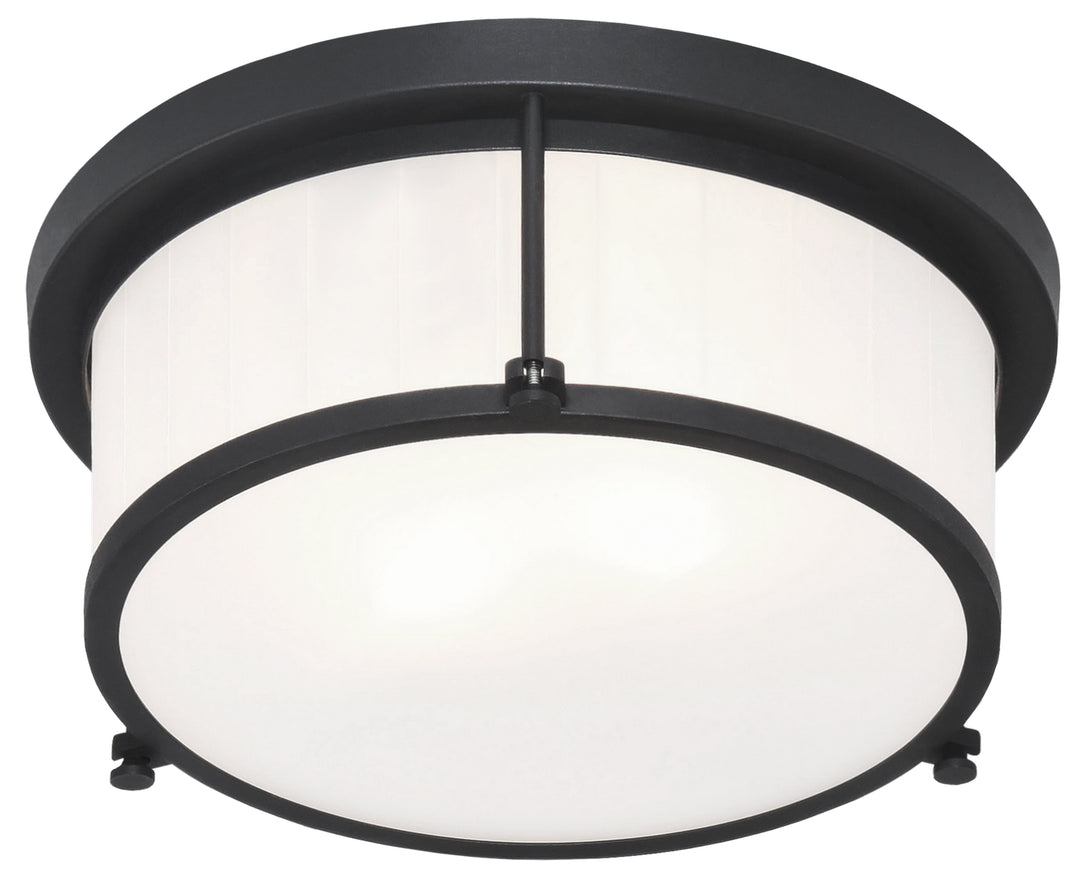 Caisse Claire Two Light Flush Mount in Matte Black - available from The Lighting Shoppe, trusted by Canadian homeowners