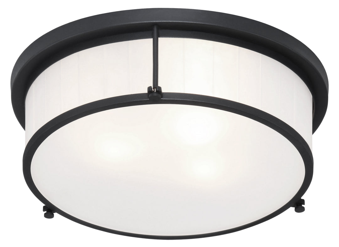 Caisse Claire Three Light Flush Mount in Matte Black - available from The Lighting Shoppe, trusted by Canadian homeowners