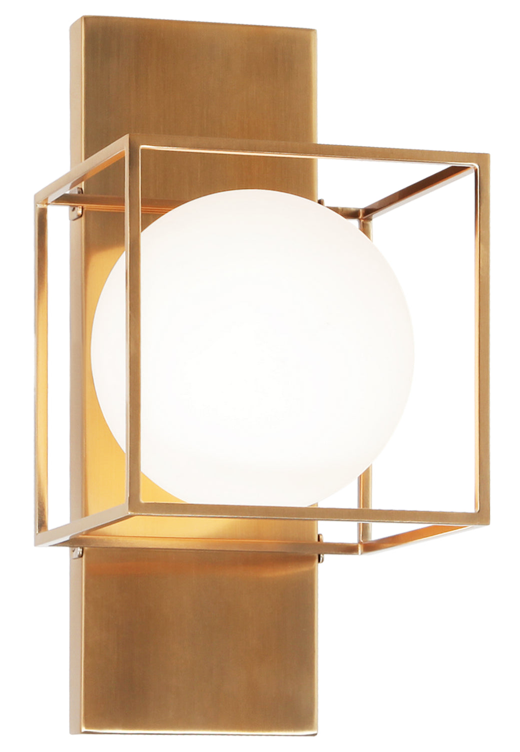 Squircle One Light Wall Sconce in Aged Gold Brass - available from The Lighting Shoppe, trusted by Canadian homeowners