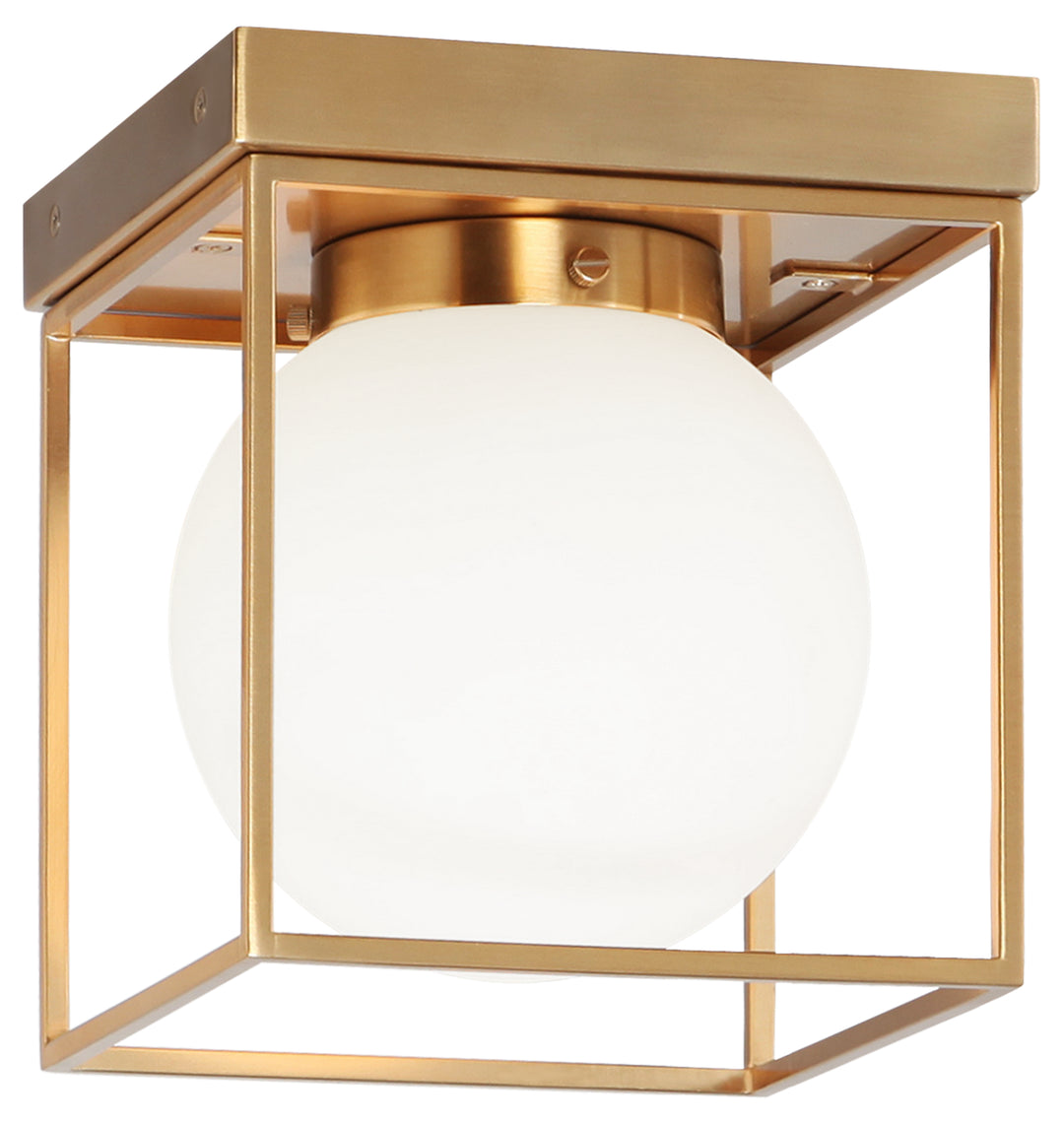 Squircle One Light Flush Mount in Aged Gold Brass - available from The Lighting Shoppe, trusted by Canadian homeowners
