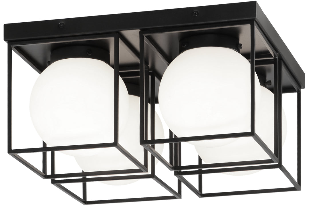 Squircle Four Light Flush Mount in Black - available from The Lighting Shoppe, trusted by Canadian homeowners