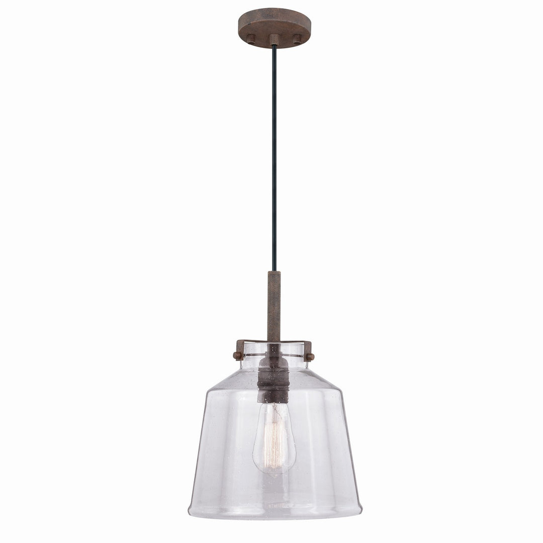 Milone One Light Pendant in Textured Rustic Bronze