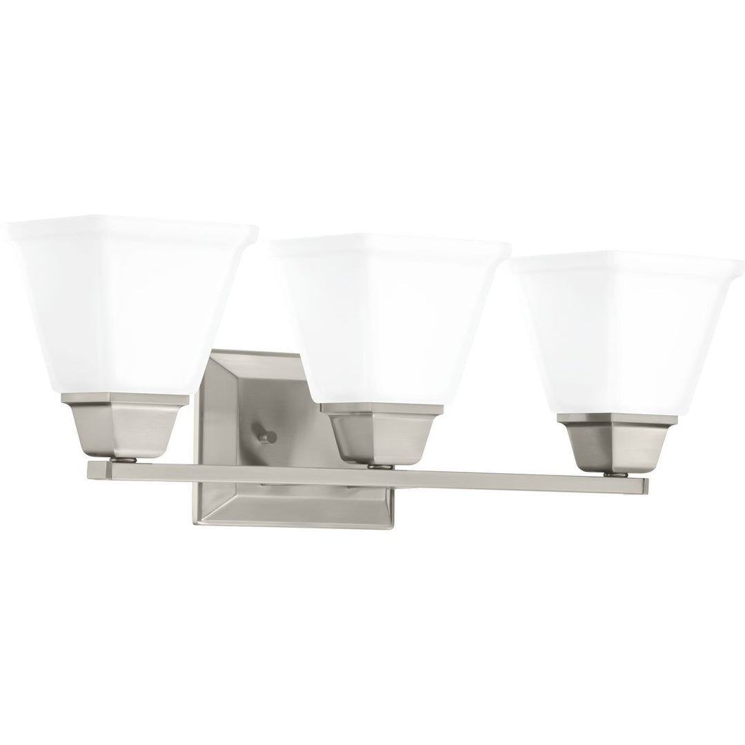 Clifton Heights Three Light Bath in Brushed Nickel - available from The Lighting Shoppe, trusted by Canadian homeowners