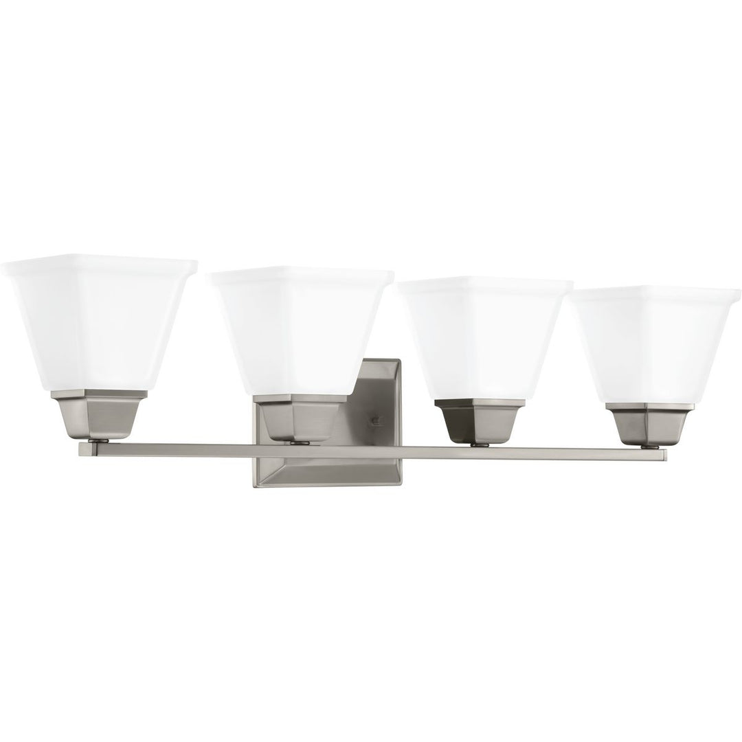 Clifton Heights Four Light Bath in Brushed Nickel - available from The Lighting Shoppe, trusted by Canadian homeowners