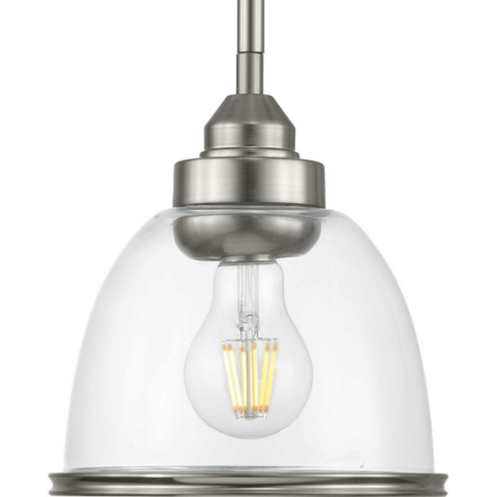 Saluda One Light Mini-Pendant in Brushed Nickel - available from The Lighting Shoppe, trusted by Canadian homeowners