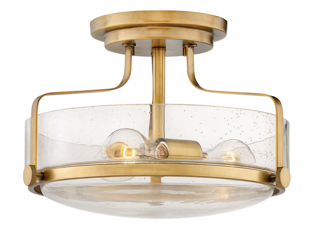 Harper LED Semi-Flush Mount in Heritage Brass - available from The Lighting Shoppe, trusted by Canadian homeowners