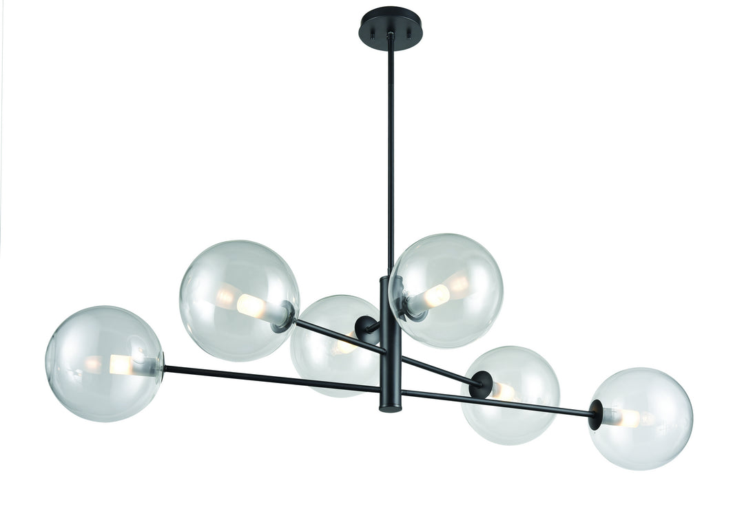 DVI Canada - DVP27002GR-CL - Six Light Linear Pendant - Courcelette - Graphite w/Clear Glass