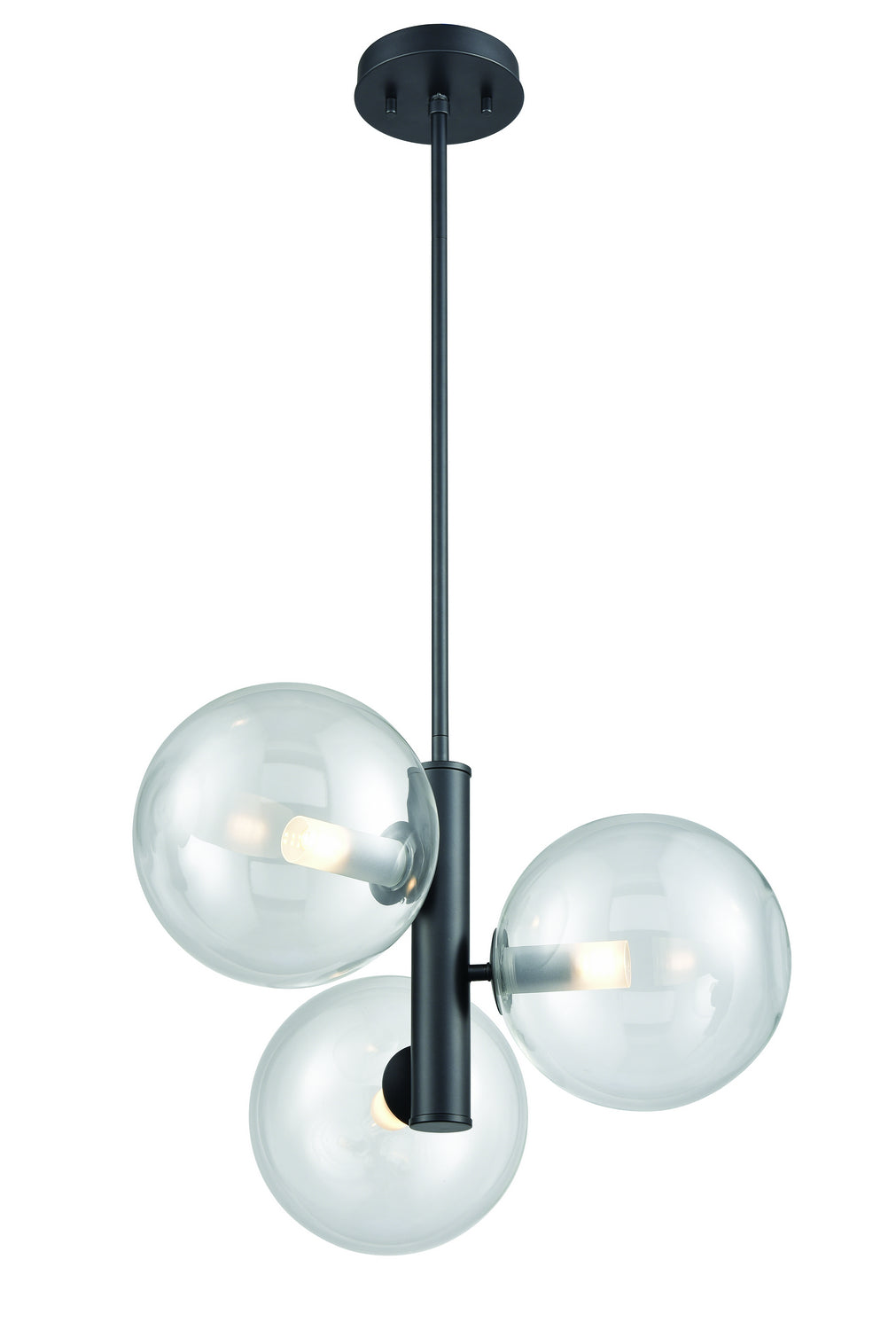 DVI Canada - DVP27023GR-CL - Three Light Pendant - Courcelette - Graphite w/Clear Glass
