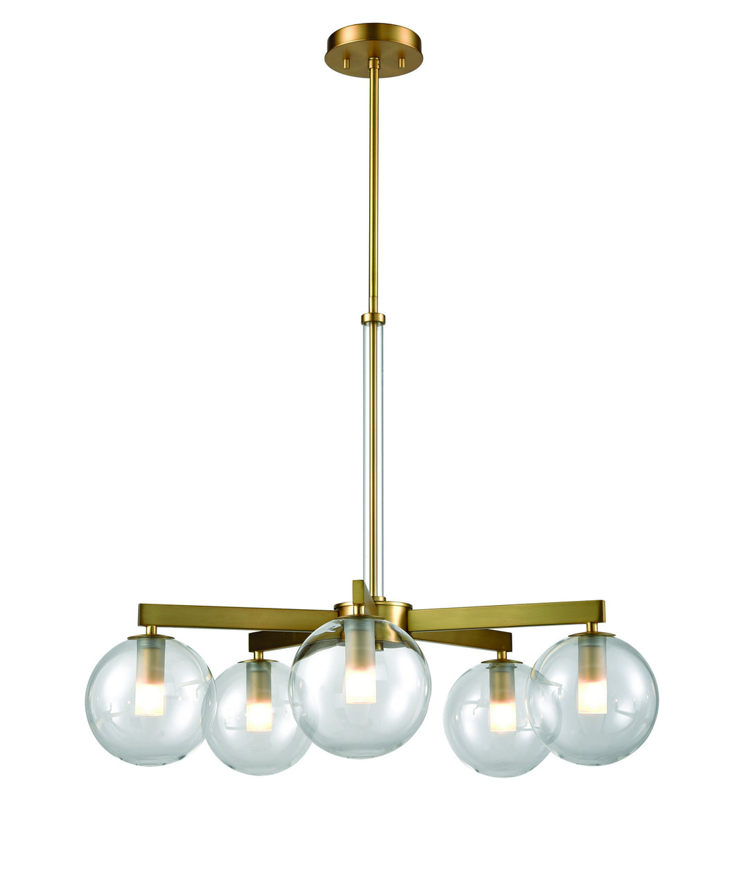 Courcelette Five Light Chandelier in Venetian Brass With Clear Glass - available from The Lighting Shoppe, trusted by Canadian homeowners