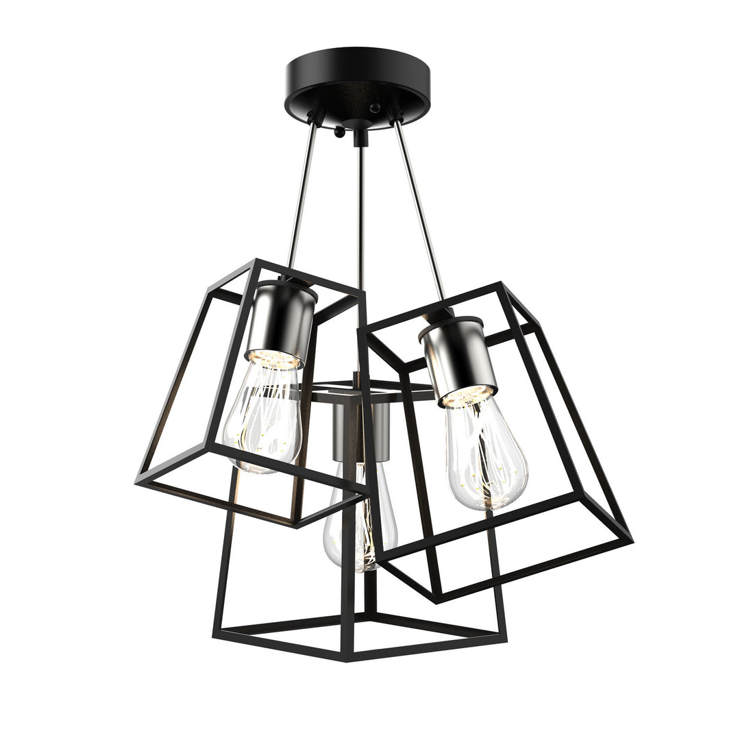 Cape Breton Three Light Semi-Flush Mount in Multiple/Ebony - available from The Lighting Shoppe, trusted by Canadian homeowners