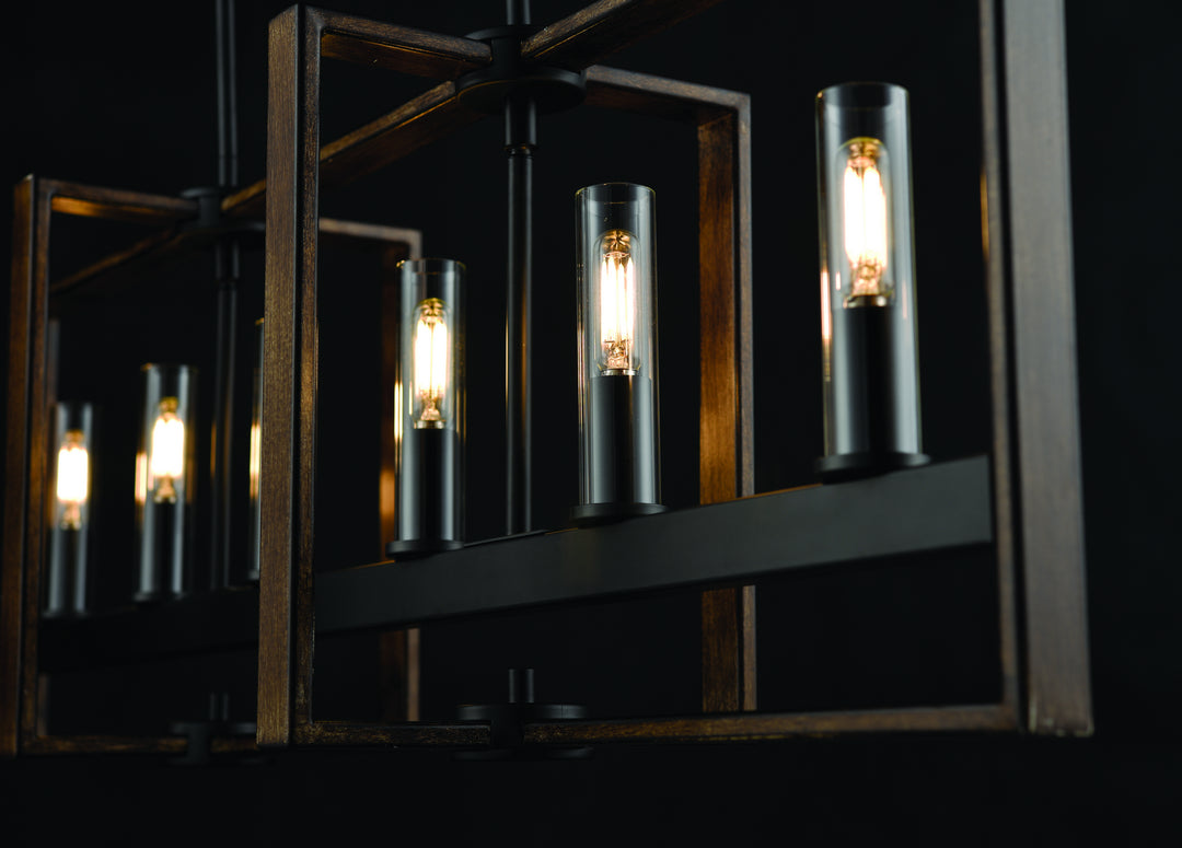 DVI Canada - DVP30202GR+IW-CL - Six Light Linear Pendant - Blairmore - Ironwood On Metal/Graphite