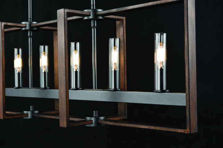 DVI Canada - DVP30202GR+IW-CL - Six Light Linear Pendant - Blairmore - Ironwood On Metal/Graphite