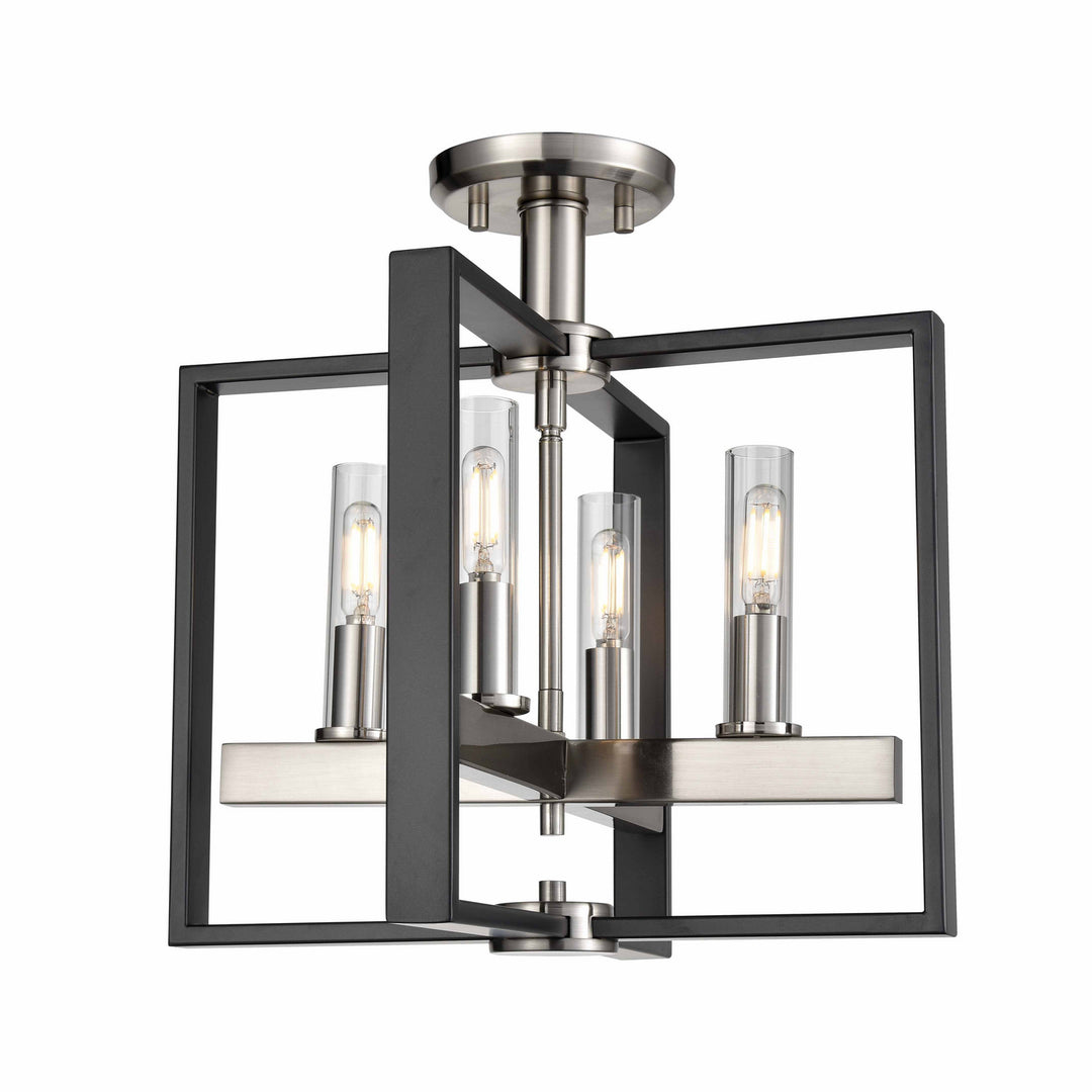 DVI Canada - DVP30211SN+GR-CL - Four Light Semi-Flush Mount - Blairmore - Satin Nickel And Graphite w/Clear Glass