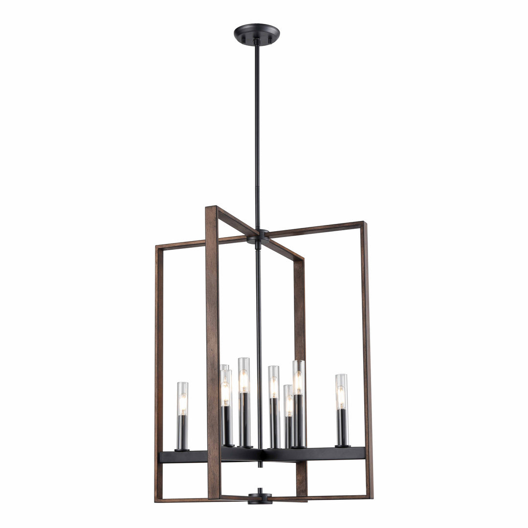 Blairmore Eight Light Foyer Pendant in Ironwood On Metal And Graphite - available from The Lighting Shoppe, trusted by Canadian homeowners