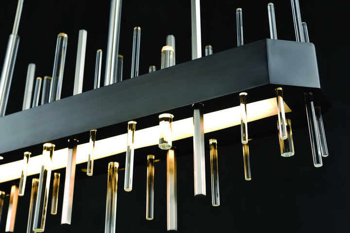 DVI Canada - DVP30302SN+GR-CRY - LED Linear Pendant - Crystal Boulevard - Satin Nickel And Graphite w/Optic Glass Inserts