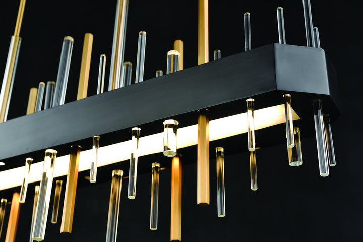 DVI Canada - DVP30302VBR+GR-CRY - LED Linear Pendant - Crystal Boulevard - Venetian Brass And Graphite w/Optic Glass Inserts