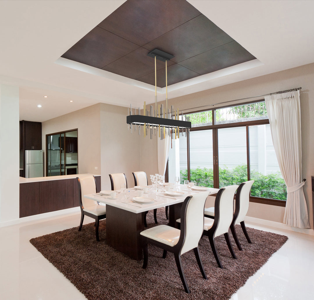 DVI Canada - DVP30302VBR+GR-CRY - LED Linear Pendant - Crystal Boulevard - Venetian Brass And Graphite w/Optic Glass Inserts