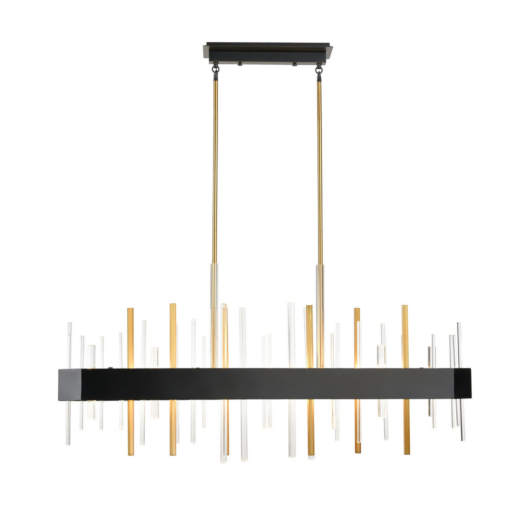 DVI Canada - DVP30302VBR+GR-CRY - LED Linear Pendant - Crystal Boulevard - Venetian Brass And Graphite w/Optic Glass Inserts