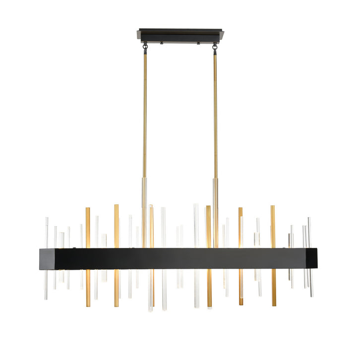 DVI Canada - DVP30302VBR+GR-CRY - LED Linear Pendant - Crystal Boulevard - Venetian Brass And Graphite w/Optic Glass Inserts