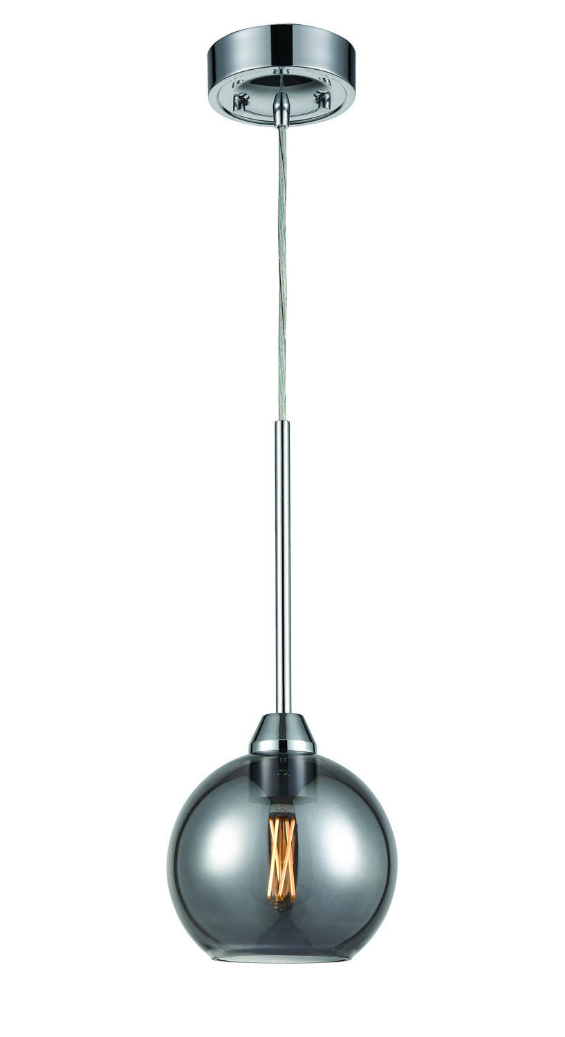 Andromeda One Light Mini-Pendant in Chrome With Smoke Glass - available from The Lighting Shoppe, trusted by Canadian homeowners