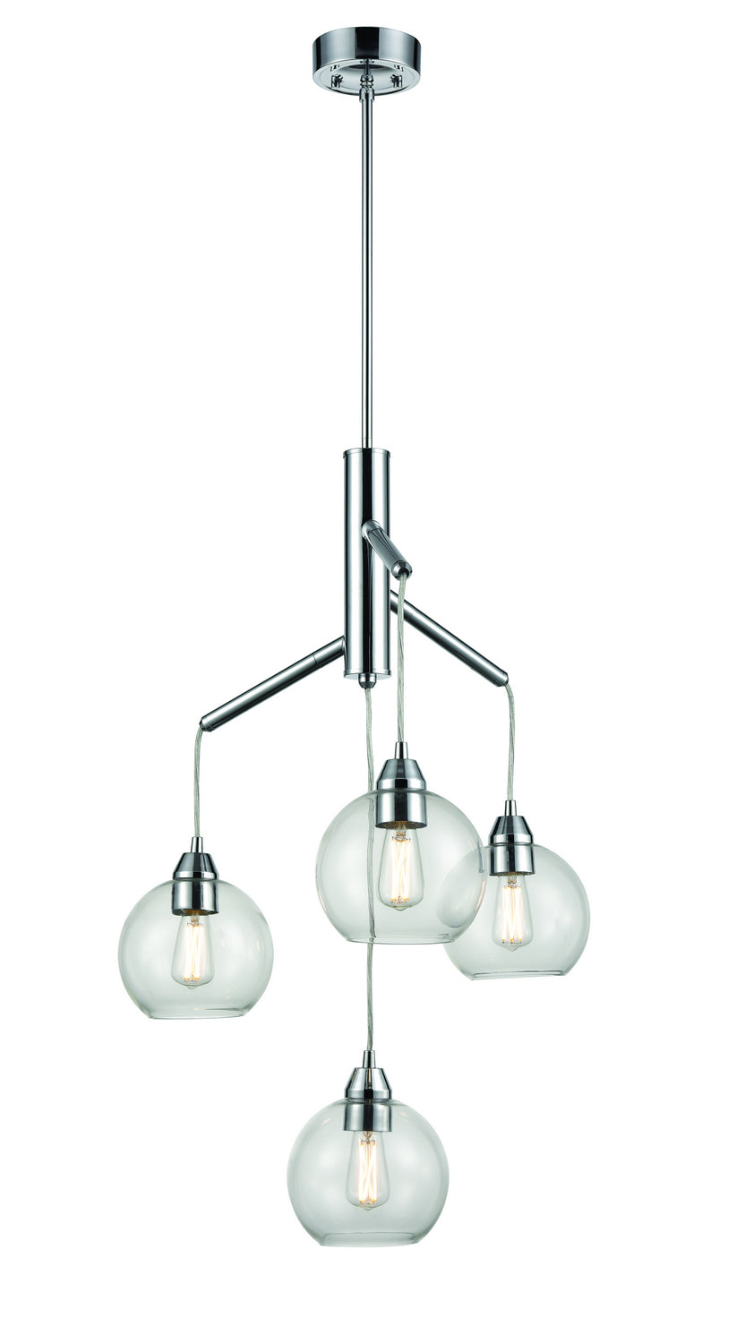 Andromeda Four Light Chandelier in Chrome With Clear Glass - available from The Lighting Shoppe, trusted by Canadian homeowners