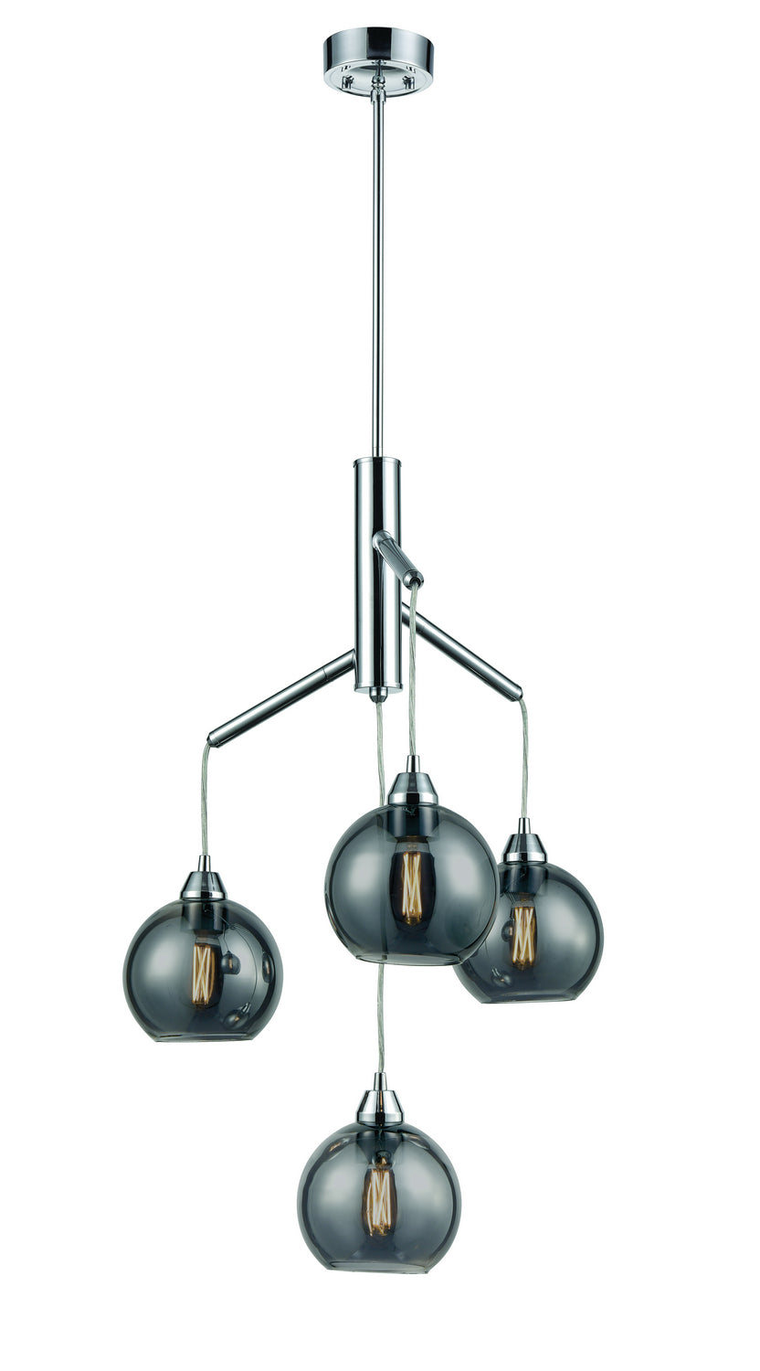 Andromeda Four Light Chandelier in Chrome With Smoke Glass - available from The Lighting Shoppe, trusted by Canadian homeowners