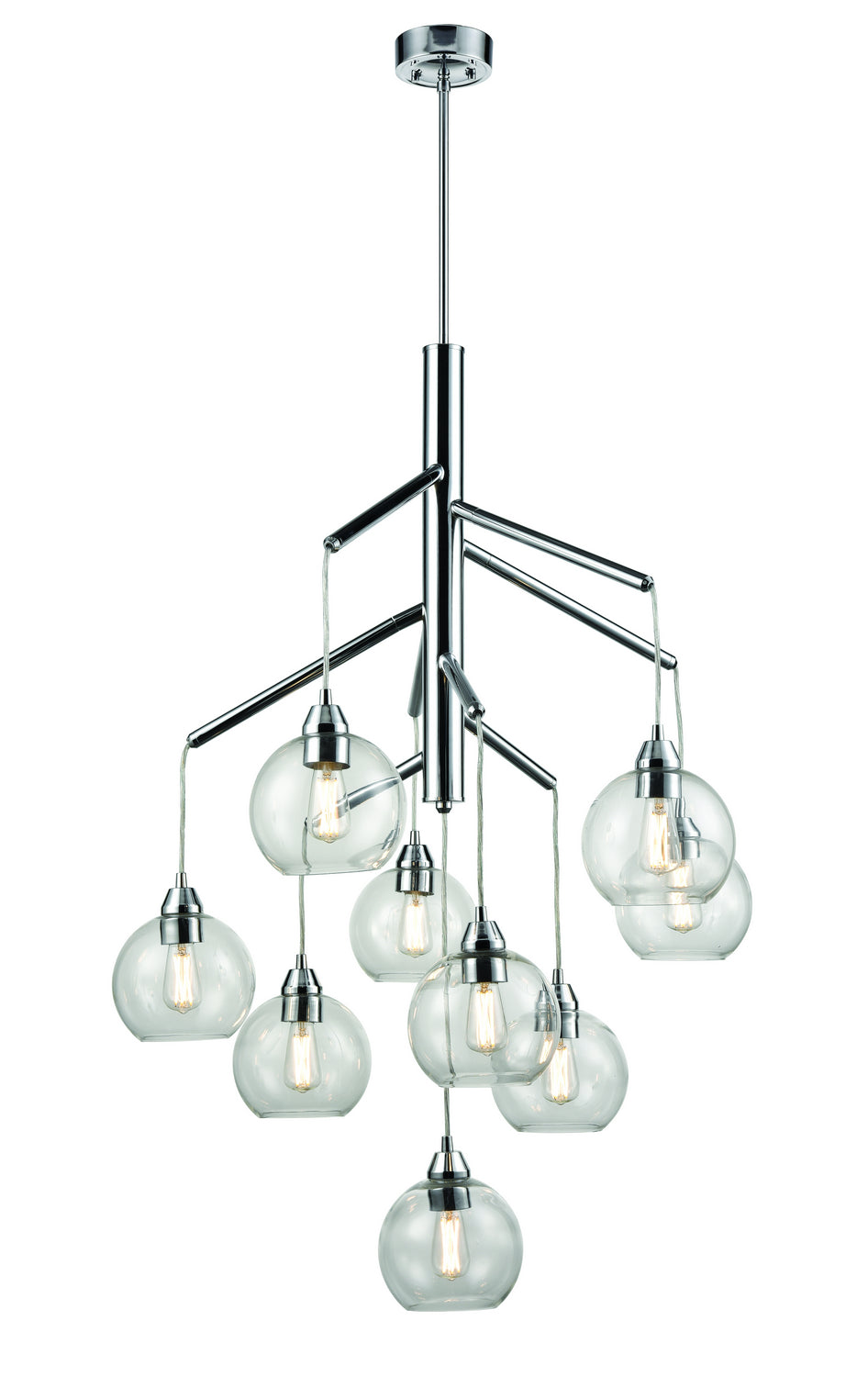 Andromeda Nine Light Foyer Pendant in Chrome With Clear Glass - available from The Lighting Shoppe, trusted by Canadian homeowners