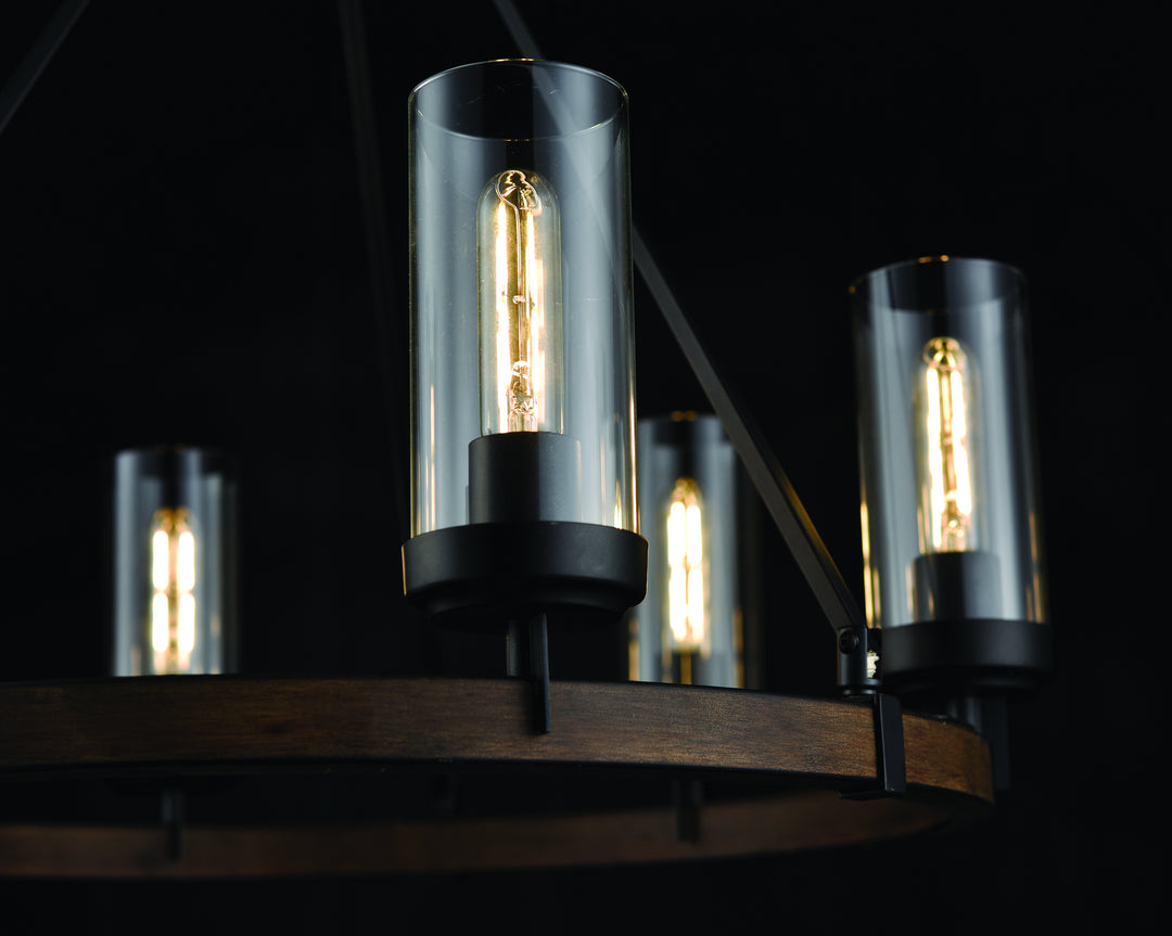 DVI Canada - DVP38626GR+IW-CL - Six Light Chandelier - Okanagan - Graphite And Ironwood On Metal w/Clear Glass