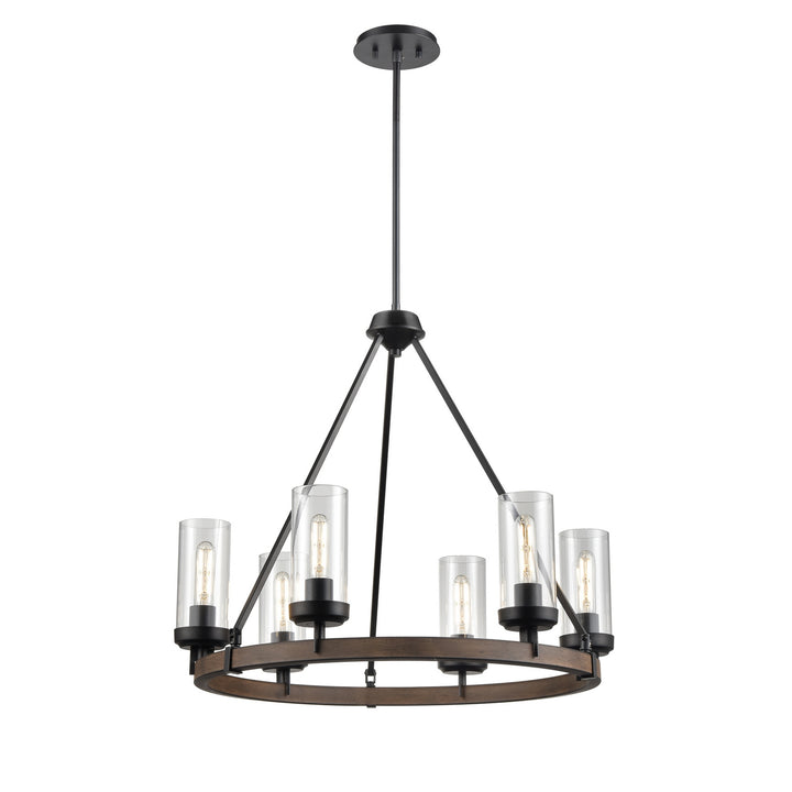 DVI Canada - DVP38626GR+IW-CL - Six Light Chandelier - Okanagan - Graphite And Ironwood On Metal w/Clear Glass