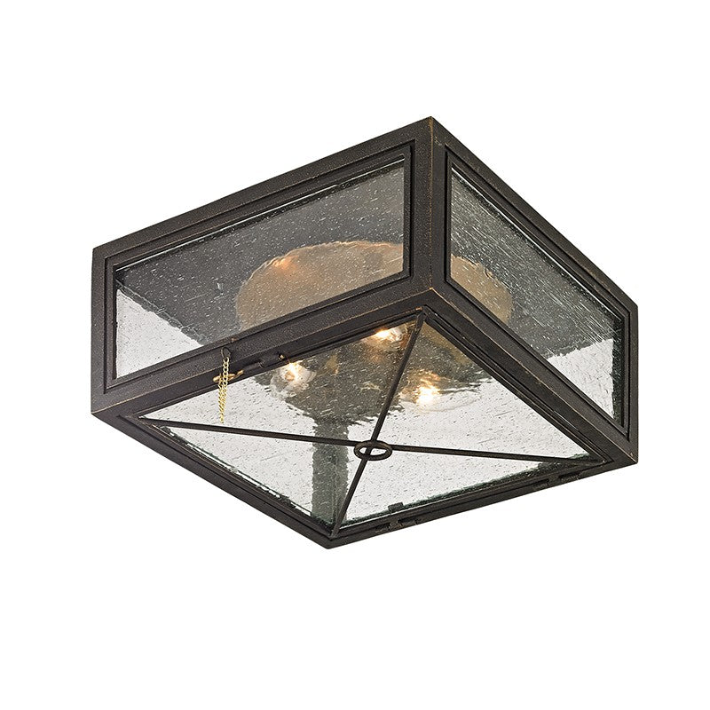Randolph Three Light Flush Mount in Vintage Bronze - available from The Lighting Shoppe, trusted by Canadian homeowners