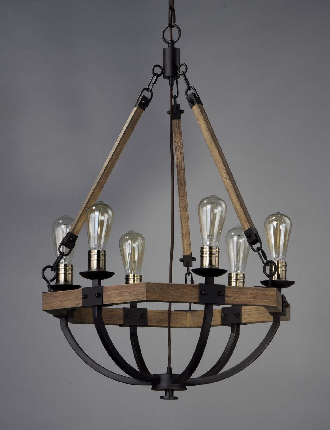 Maxim - 20335WOBZ - Six Light Chandelier - Lodge - Weathered Oak / Bronze